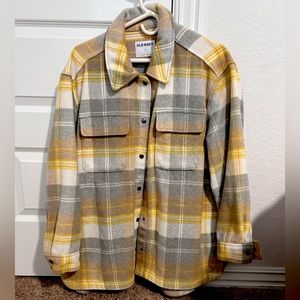 Plaid Yellow Sherpa jacket